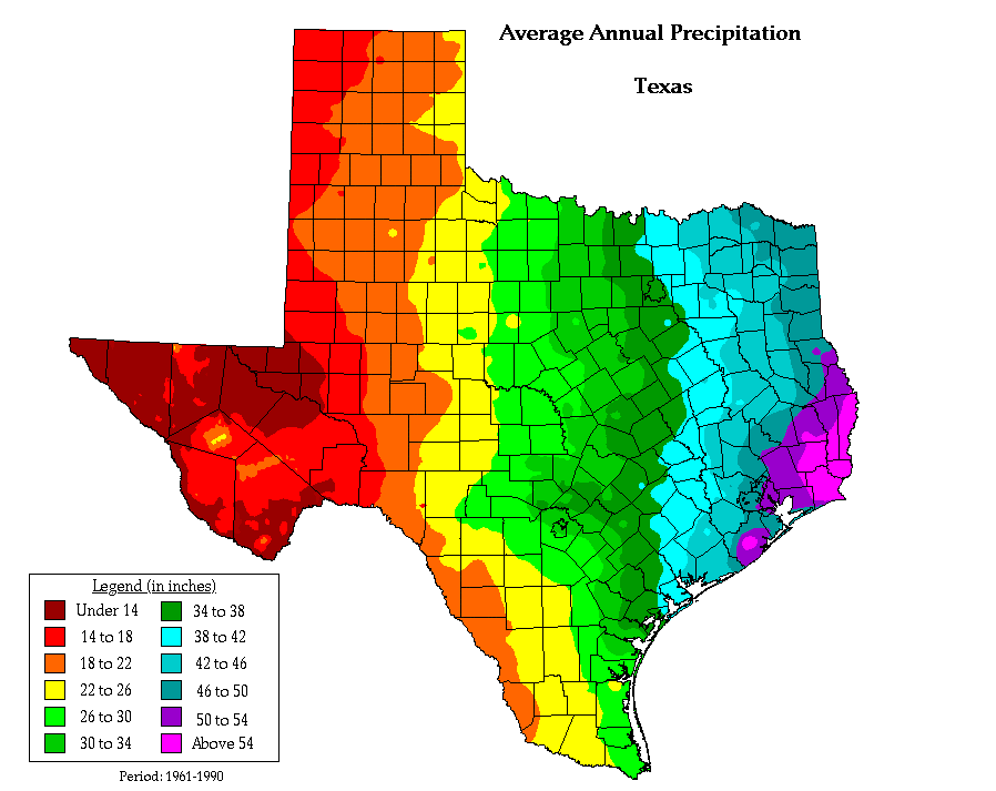 The same map as above, but this time with a colour scale showing the classes of precipitation