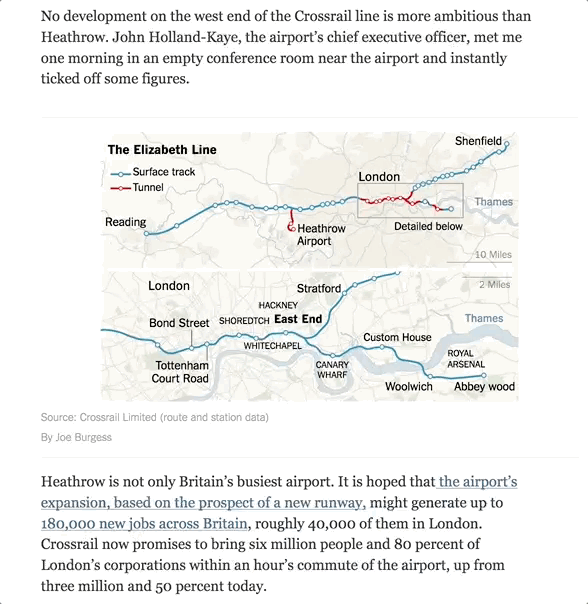 An animation shows how the orientation of a map changes its orientation when the browser window is made smaller